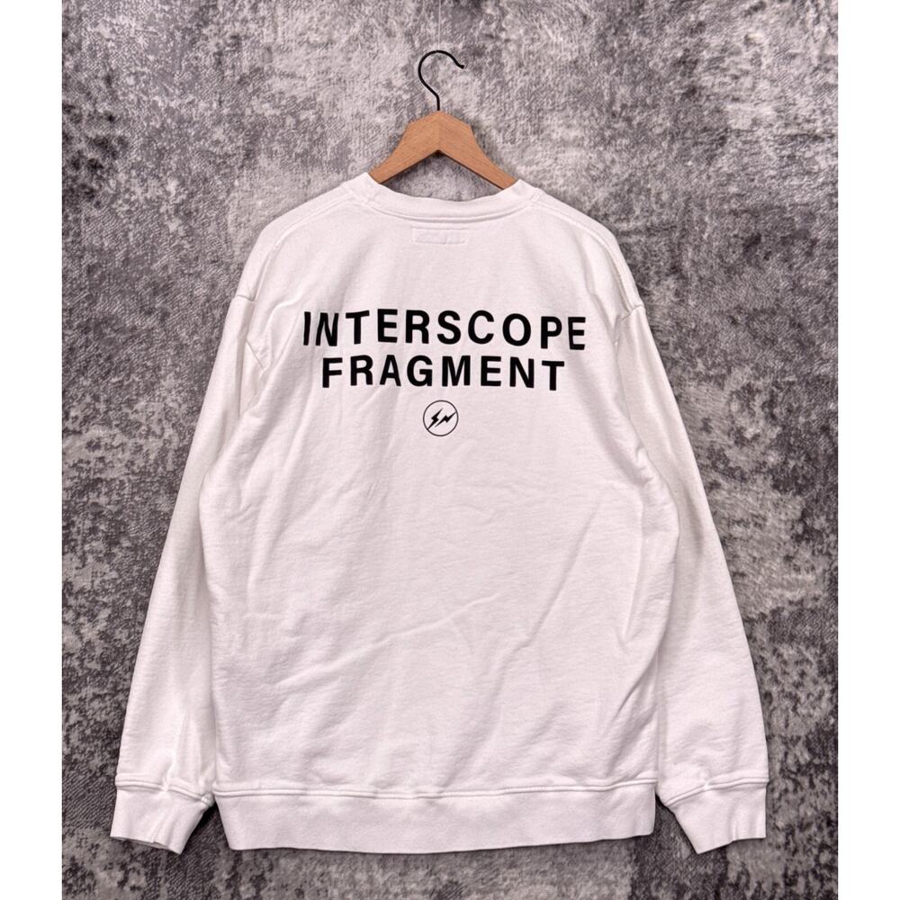Fragment x Interscope Records Sweatshirt XL Mens White Crewneck Pullover